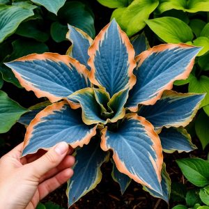 Хоста Океан Вью купить по цене от 960р. в интернет-магазине «Посадика» с доставкой почтой в в Агрызе и по всей России – [изображение №1].